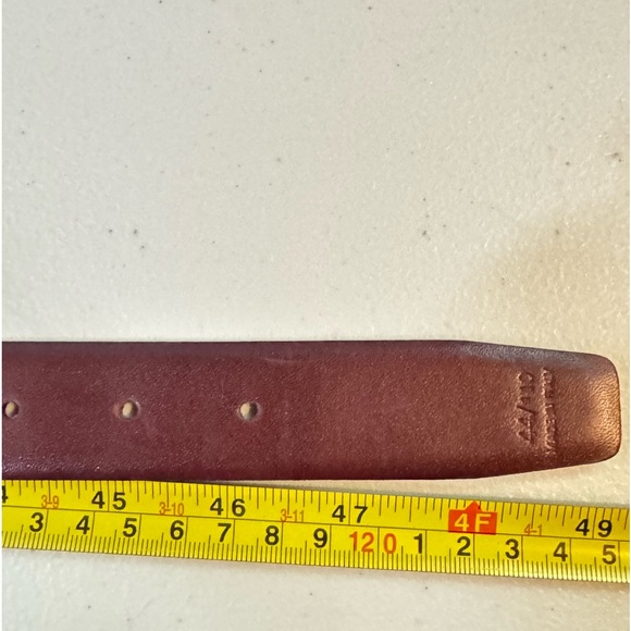 Geoffrey Beene leather belt Reversible Smooth 44 Italy Brown Gold Silver - Picture 10 of 11